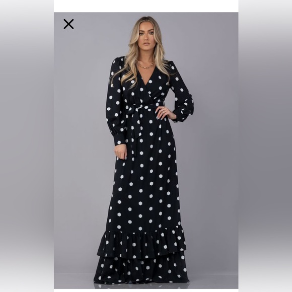 New, no tags Polka dot print, Maxi dress by Ergies. size S. - Picture 1 of 12